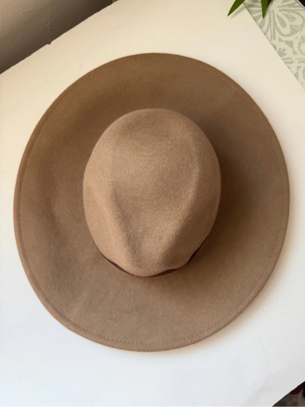 Free People Beaumont Wool Hat Suede Band Wide Brim Fedora Boho Western Festival